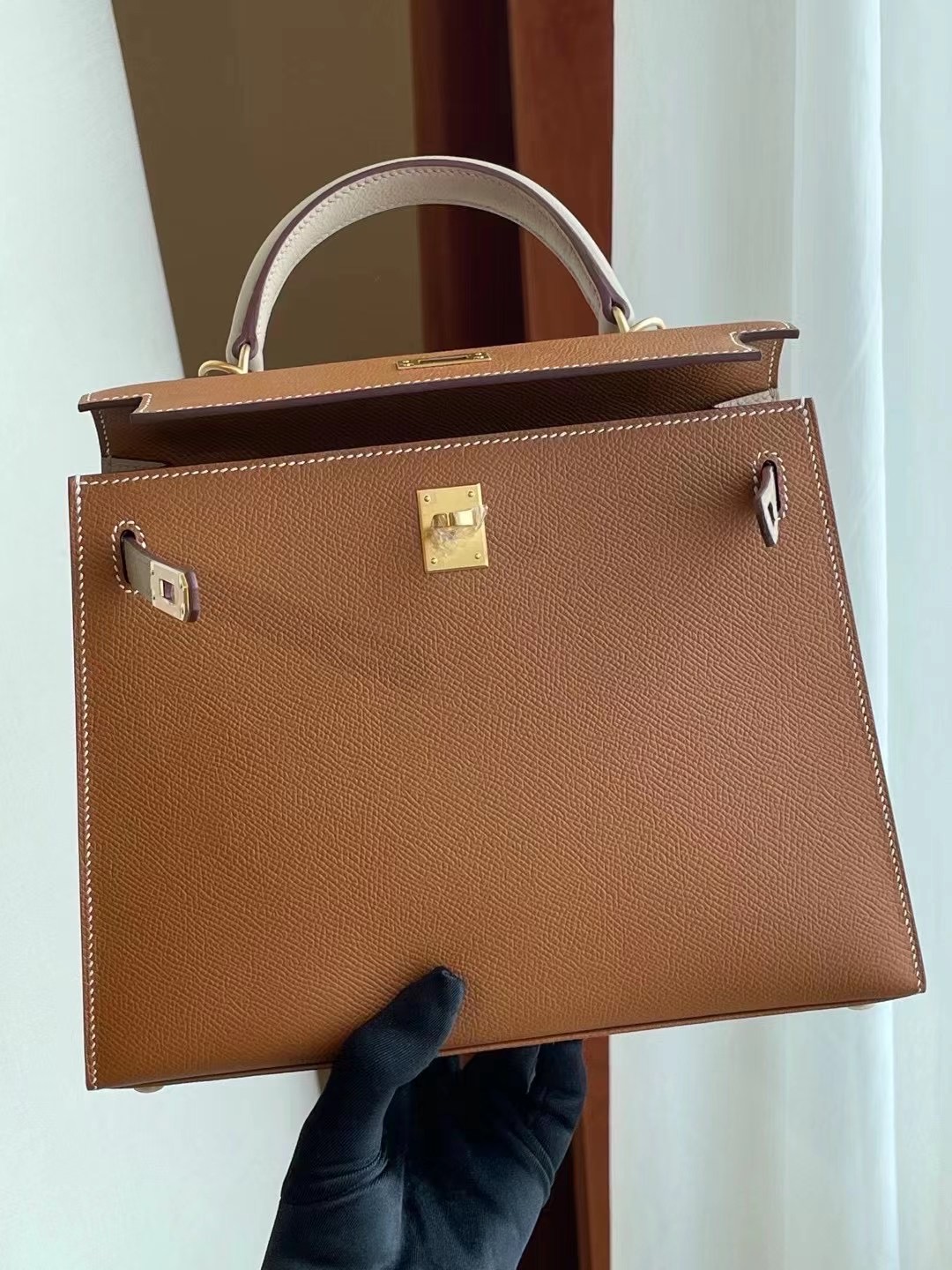 Hermes HSS Kelly 25 Epsom 37 Gold 金棕色 S2 Trench 風衣灰 拉絲金扣