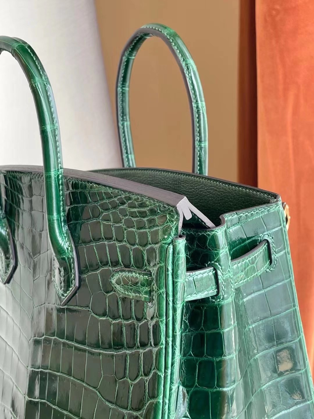 Hermes Birkin 25cm 亮面兩點尼羅鱷魚 CC67 Vert Fonce 祖母綠 全手工縫製 金扣