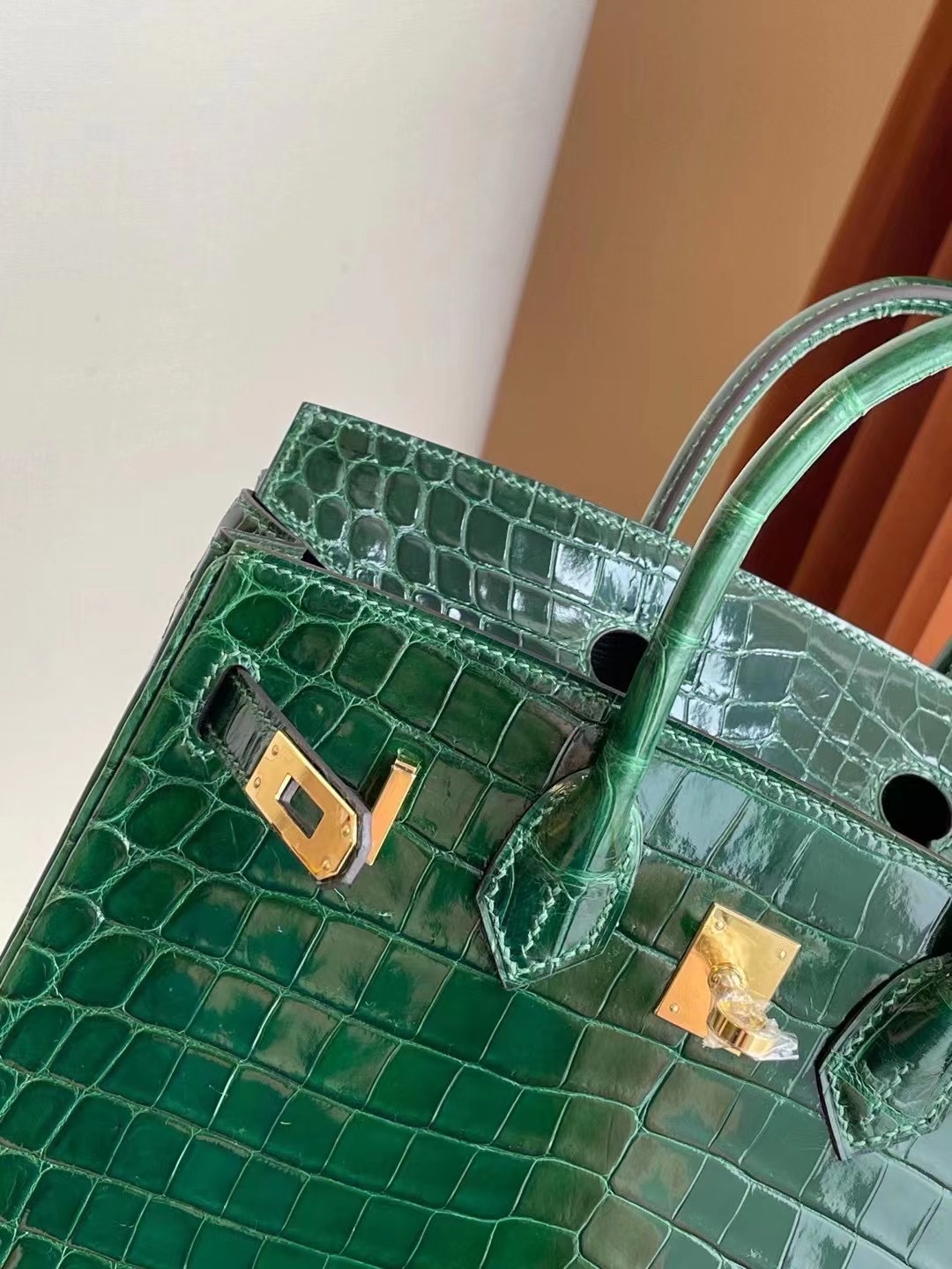 Hermes Birkin 25cm 亮面兩點尼羅鱷魚 CC67 Vert Fonce 祖母綠 全手工縫製 金扣