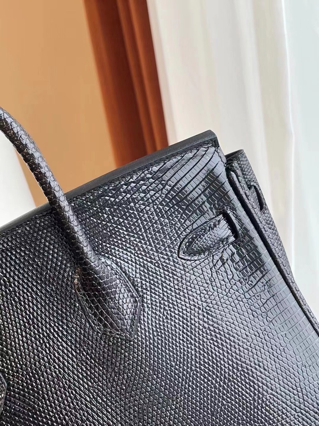 愛馬仕鉑金包25寸專櫃價格 Hermes Birkin 25cm 89 Noir 黑色蜥蜴皮