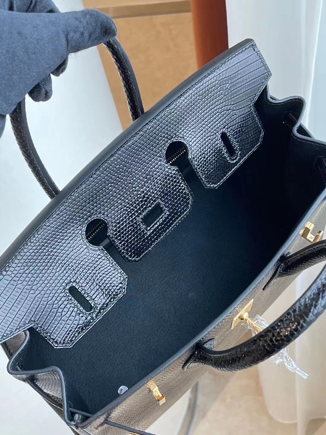 愛馬仕鉑金包25寸專櫃價格 Hermes Birkin 25cm 89 Noir 黑色蜥蜴皮