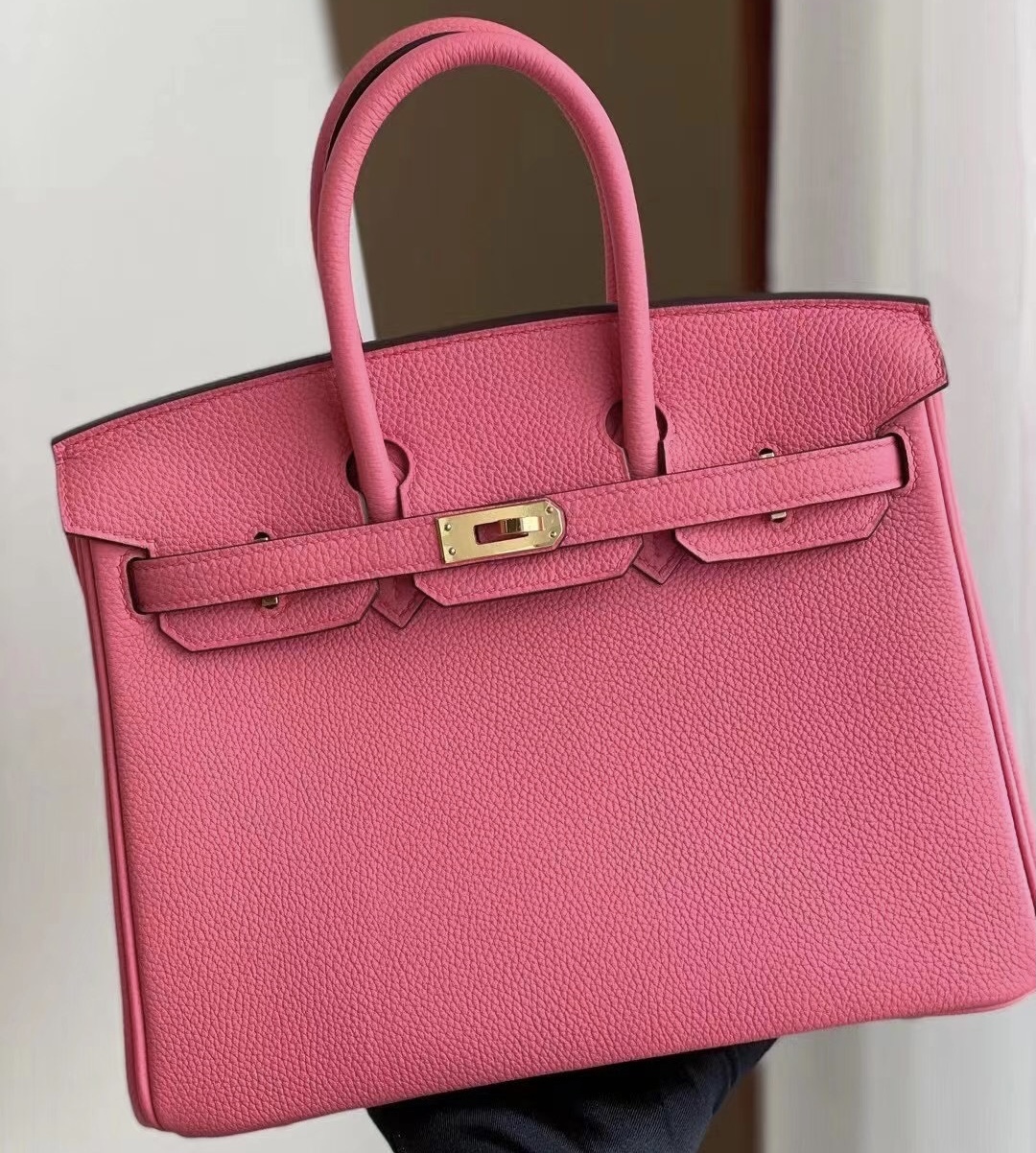 Los Angeles USA Hermes Birkin 25cm Togo 8w Rose Azaiee 新唇膏粉 金扣