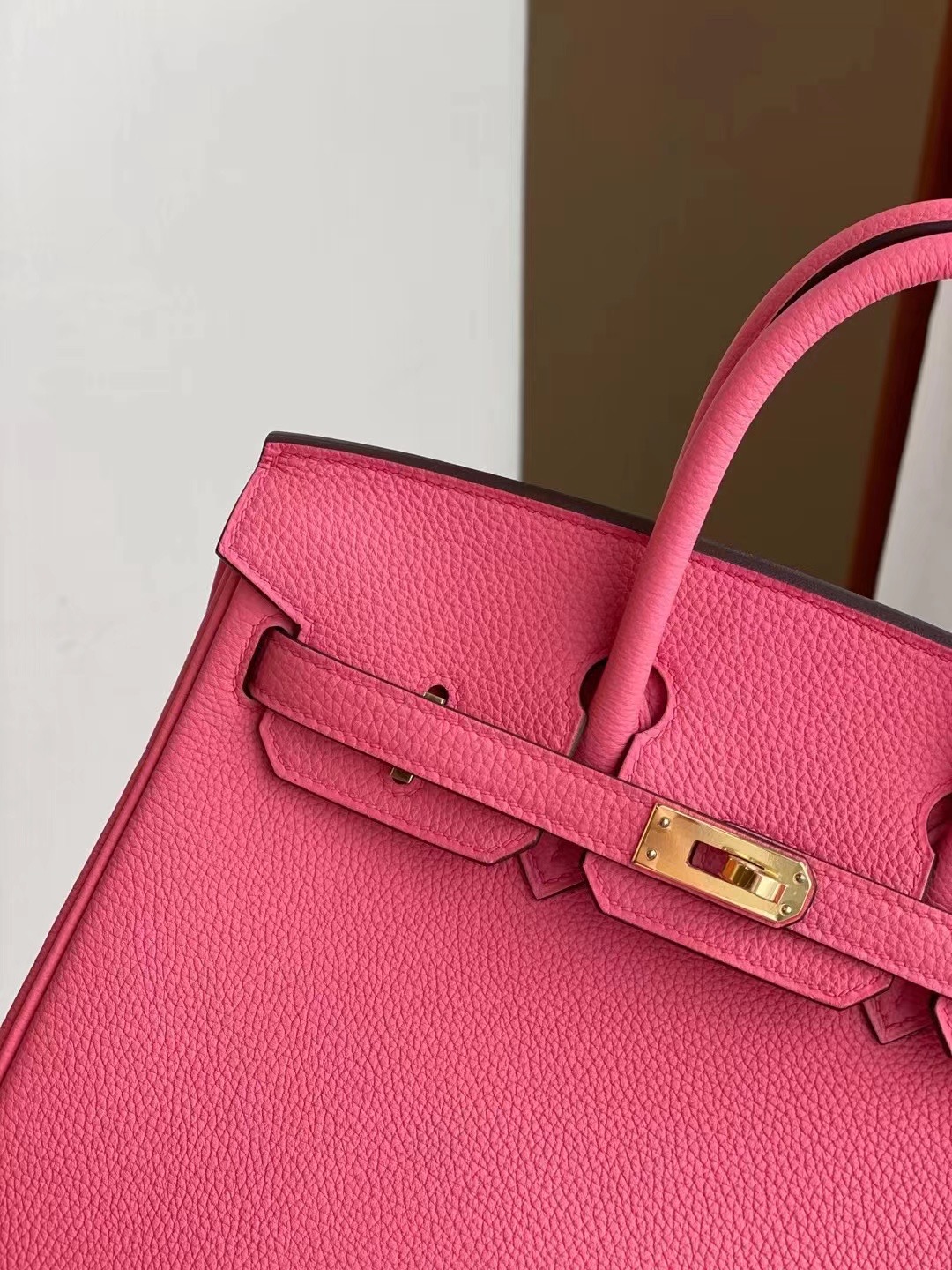 Los Angeles USA Hermes Birkin 25cm Togo 8w Rose Azaiee 新唇膏粉 金扣