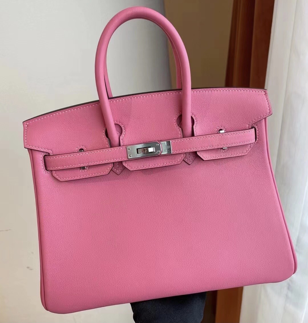 Dubai Hermes Birkin 25cm Swift leather K4 Rose Dete 夏日粉 PHW