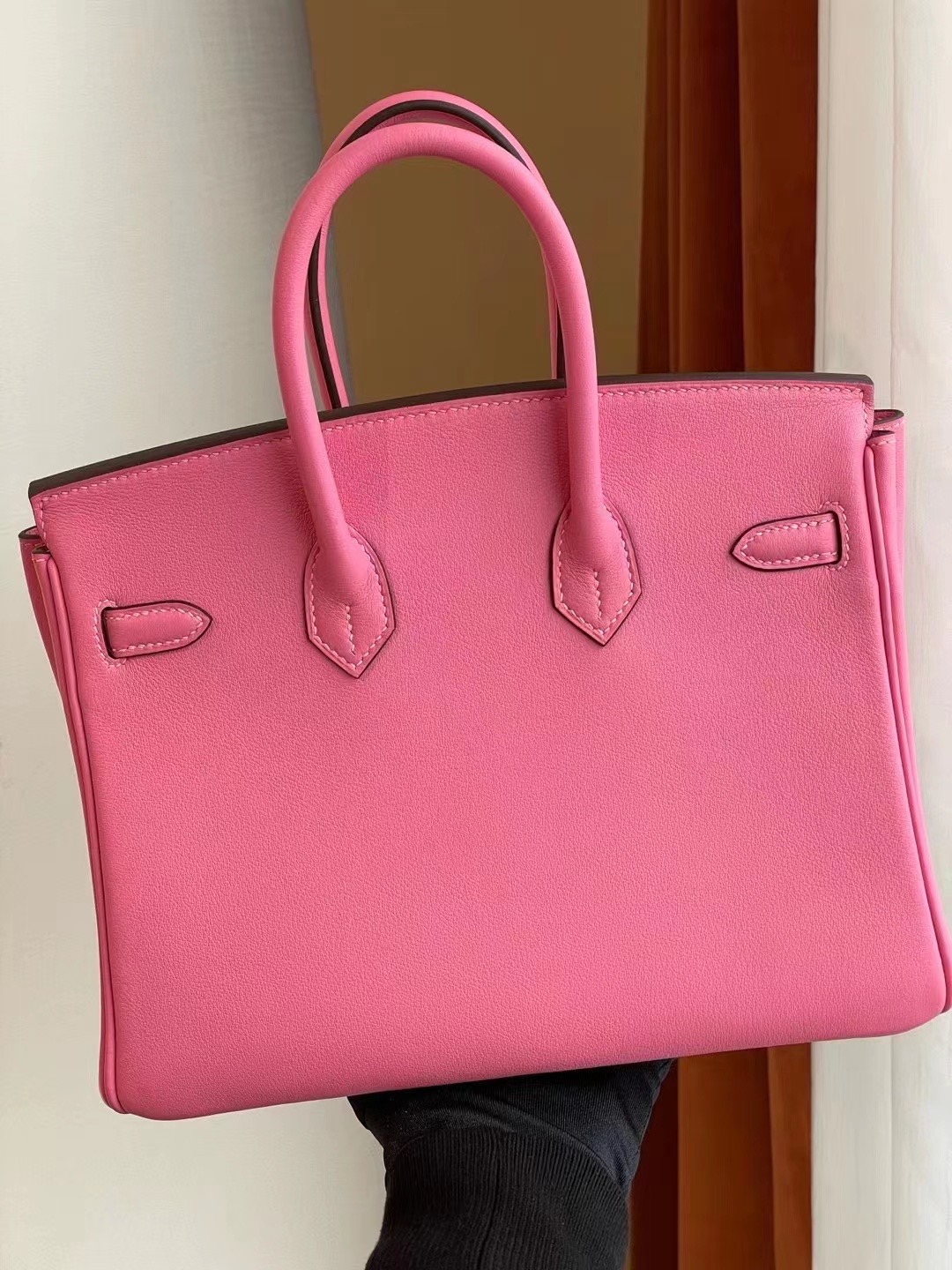 Dubai Hermes Birkin 25cm Swift leather K4 Rose Dete 夏日粉 PHW