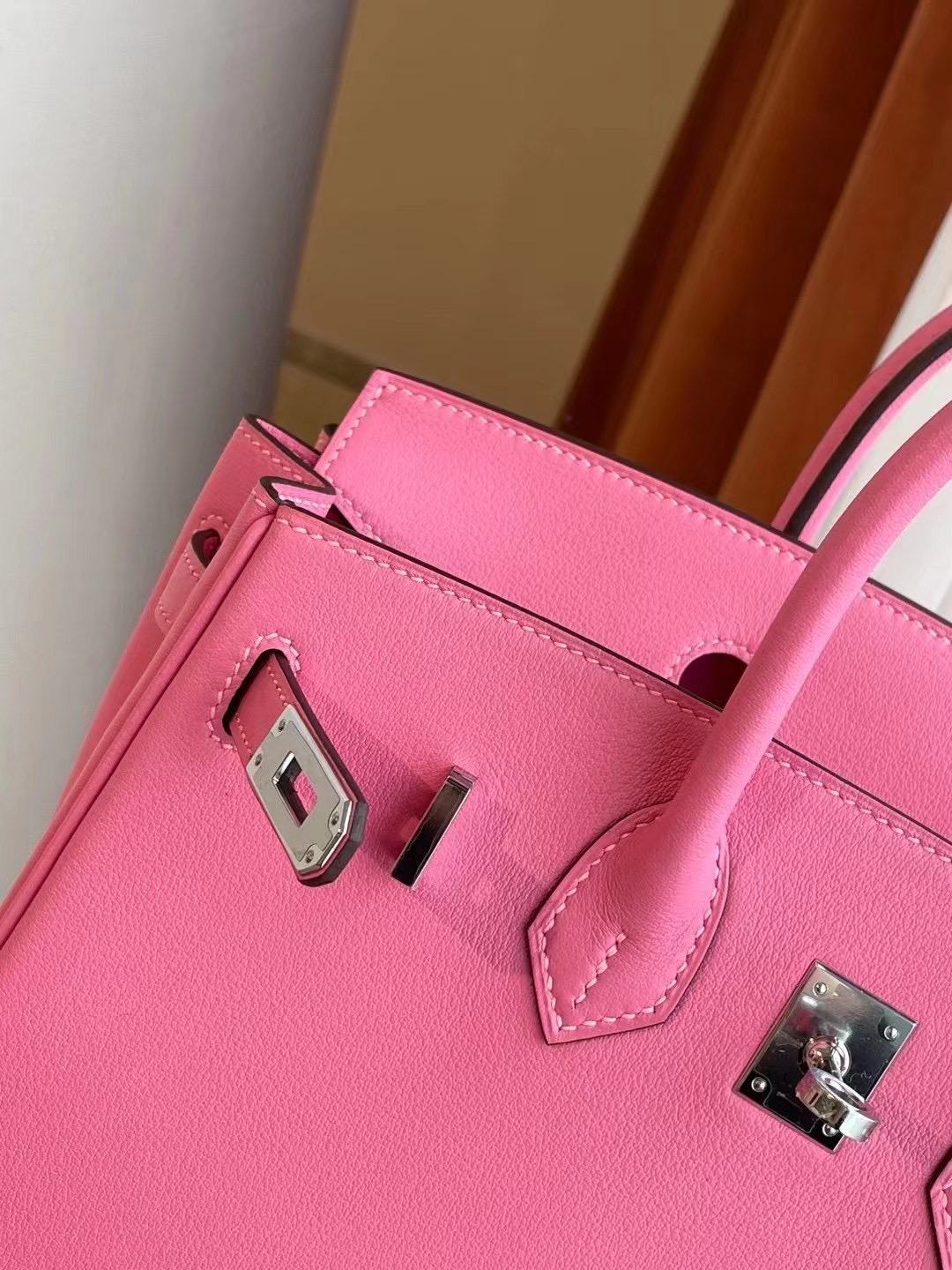 Dubai Hermes Birkin 25cm Swift leather K4 Rose Dete 夏日粉 PHW