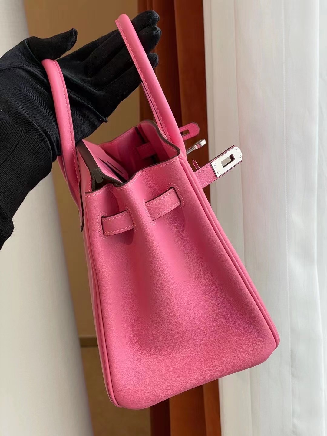 Dubai Hermes Birkin 25cm Swift leather K4 Rose Dete 夏日粉 PHW