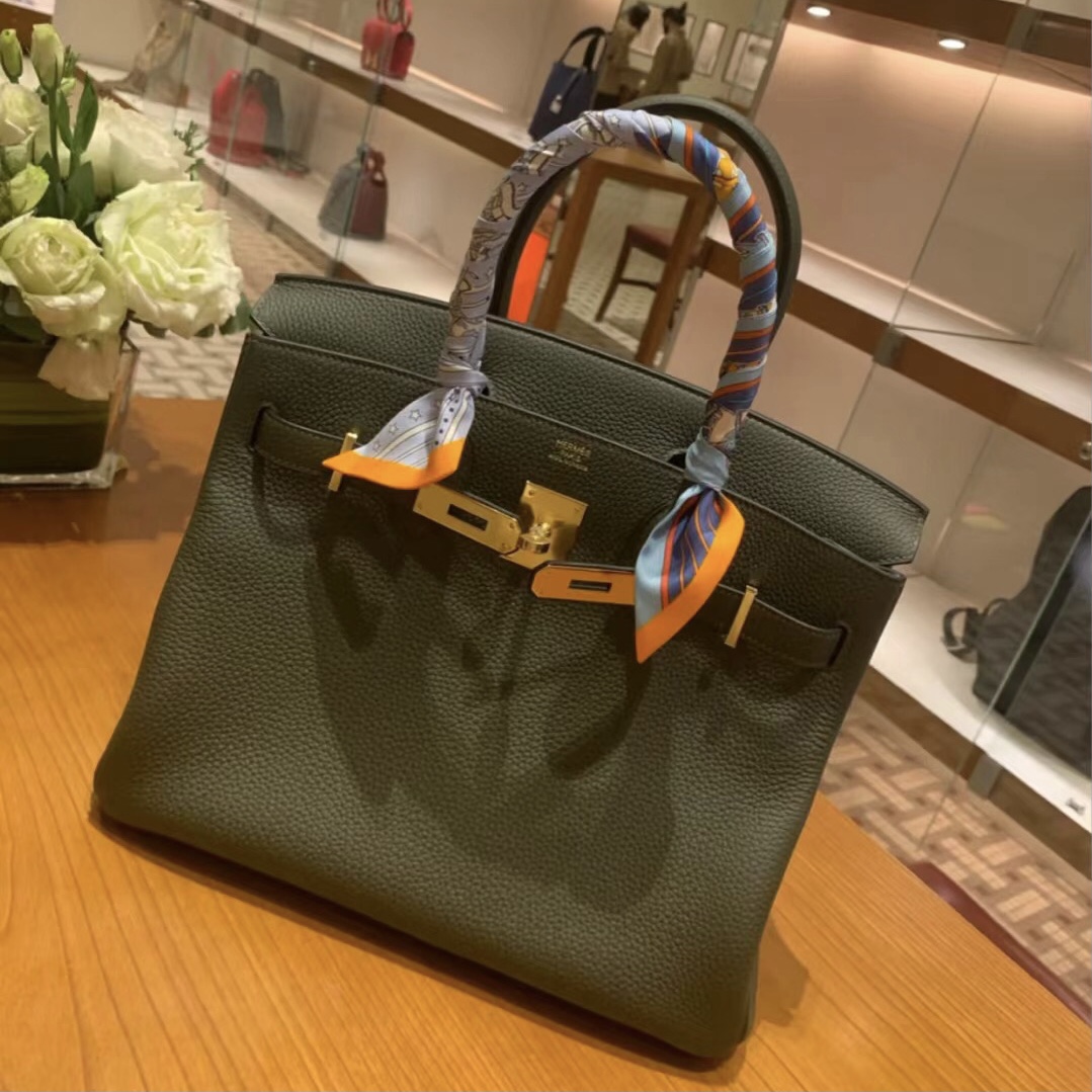 Saudi Arabia Hermes Birkin 30cm Togo C6 Vert De Gris 灰綠色