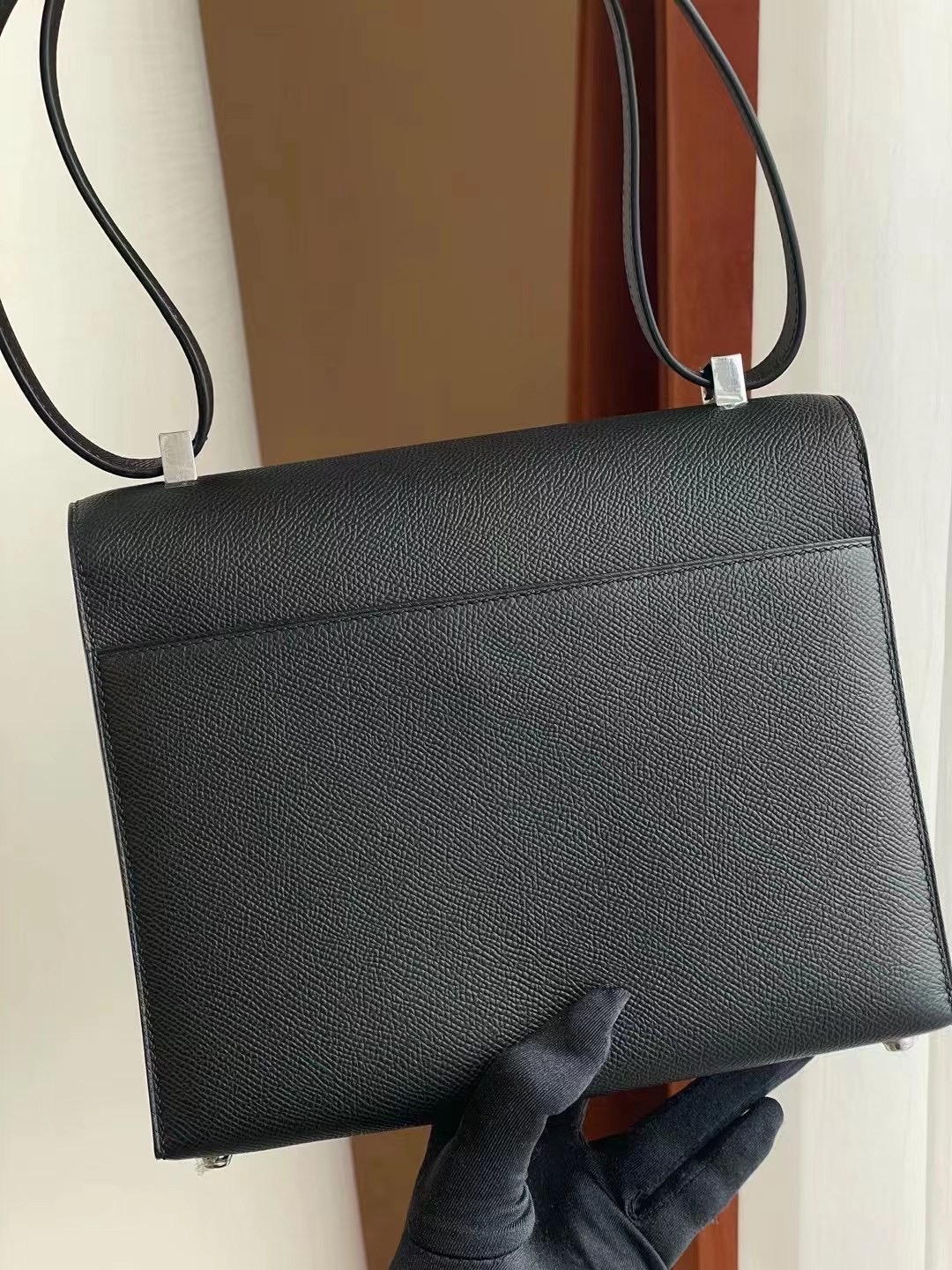 San Joze USA Hermes Verrou 21 bag Epsom calfskin CK89 Noir 黑色