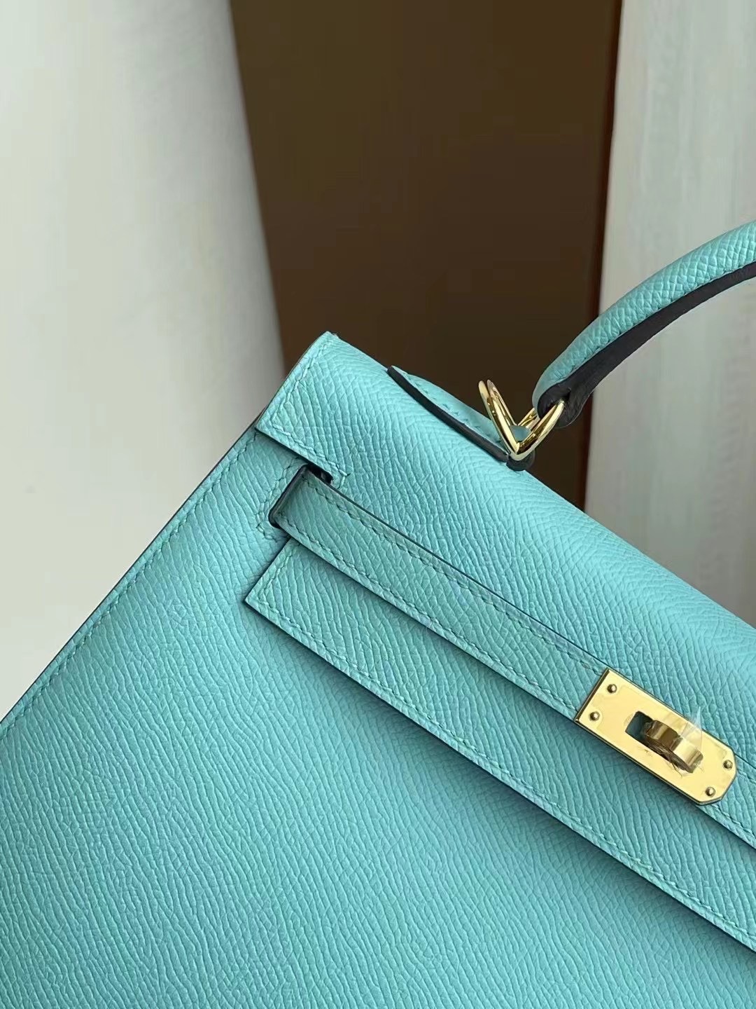 New York USA Hermes Kelly 25 Epsom 3P Blue Atoll 馬卡龍藍 內拼 櫻花粉