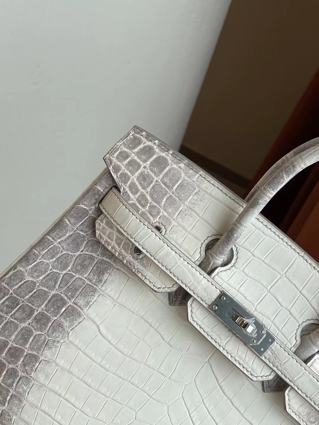 New York USA Hermes Birkin 25 喜馬拉雅 CK01 BLANC Niloticus Crocodile Himalayan