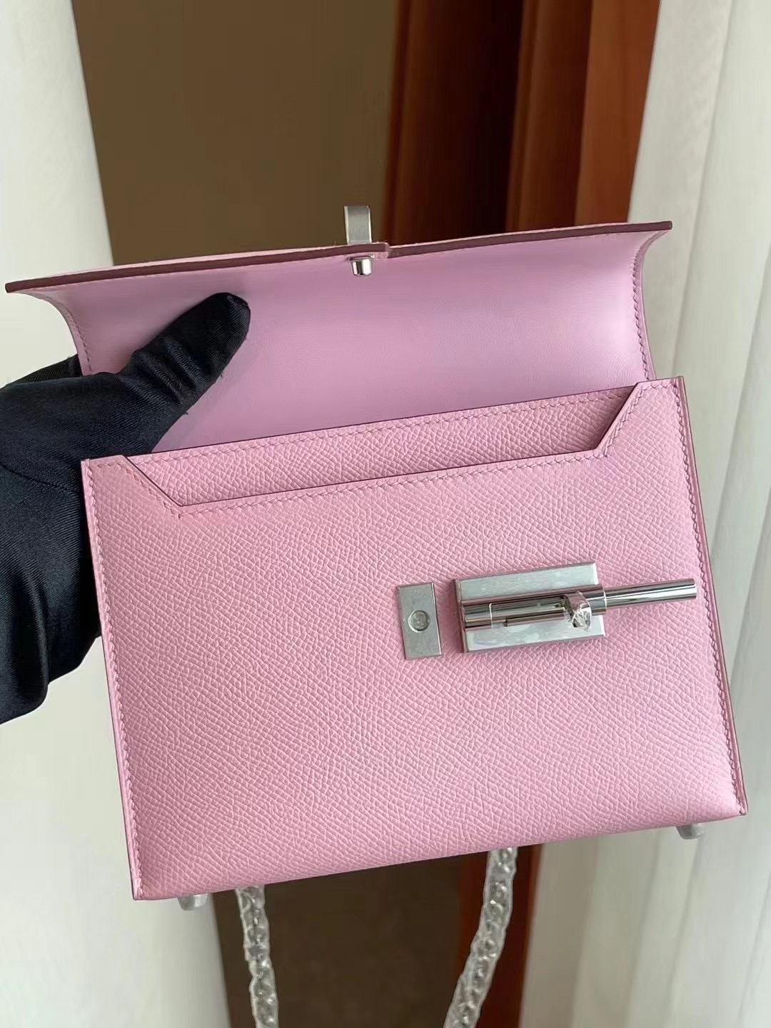 Saudi Arabia Hermes Verrou Mini Epsom X9 錦葵紫 Mauve Sylvestre