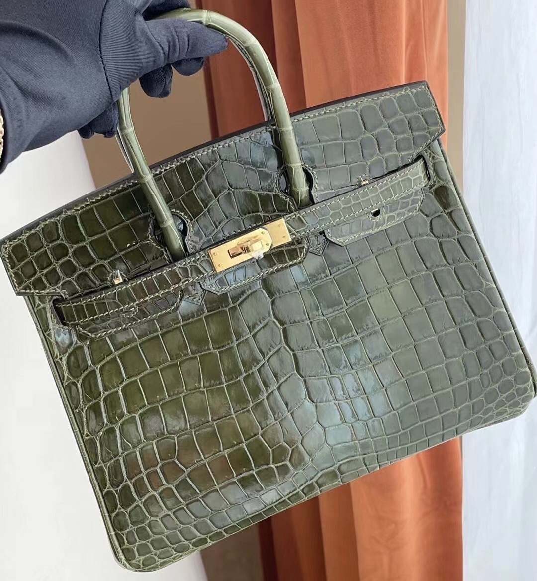 Hermes Birkin 25cm 6H Olive green 橄欖綠 尼羅鱷魚 Shiny Nilo Crocodile