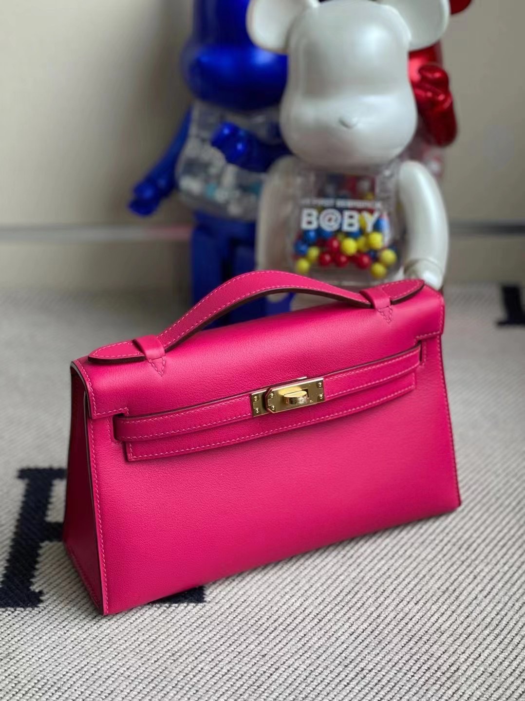 Britain Hermes MiniKelly Pochette Swift 0D 墨西哥粉 Rose Mexico