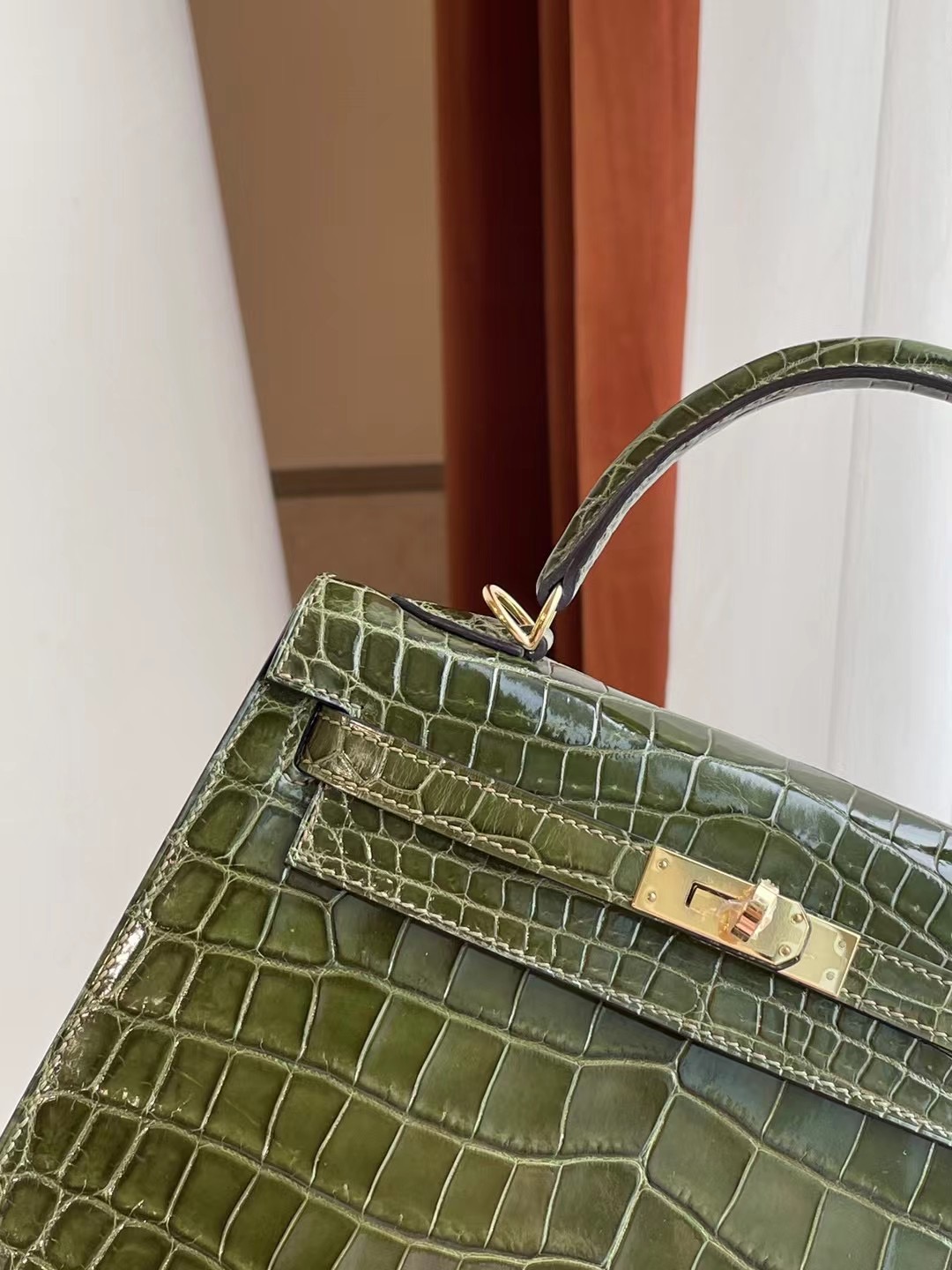 Hermes kelly 25cm 6H Olive green 橄欖綠 亮面兩點 尼羅鱷魚