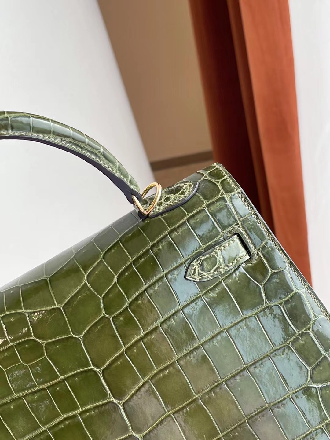 Hermes kelly 25cm 6H Olive green 橄欖綠 亮面兩點 尼羅鱷魚