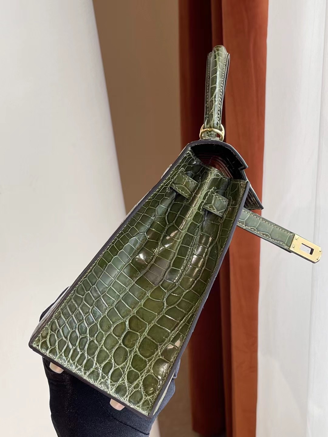 Hermes kelly 25cm 6H Olive green 橄欖綠 亮面兩點 尼羅鱷魚