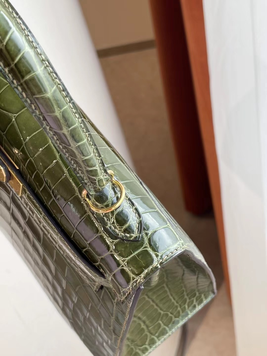 Hermes kelly 25cm 6H Olive green 橄欖綠 亮面兩點 尼羅鱷魚