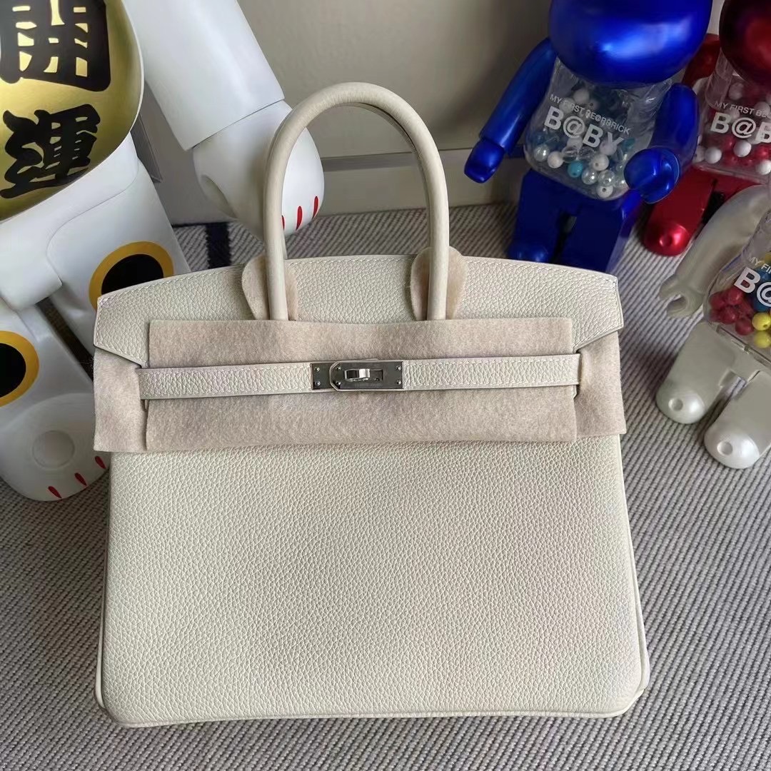 愛馬仕2021年新刻印 Z刻 Hermes Birkin 25cm Togo CK10 Craie 奶昔白银扣