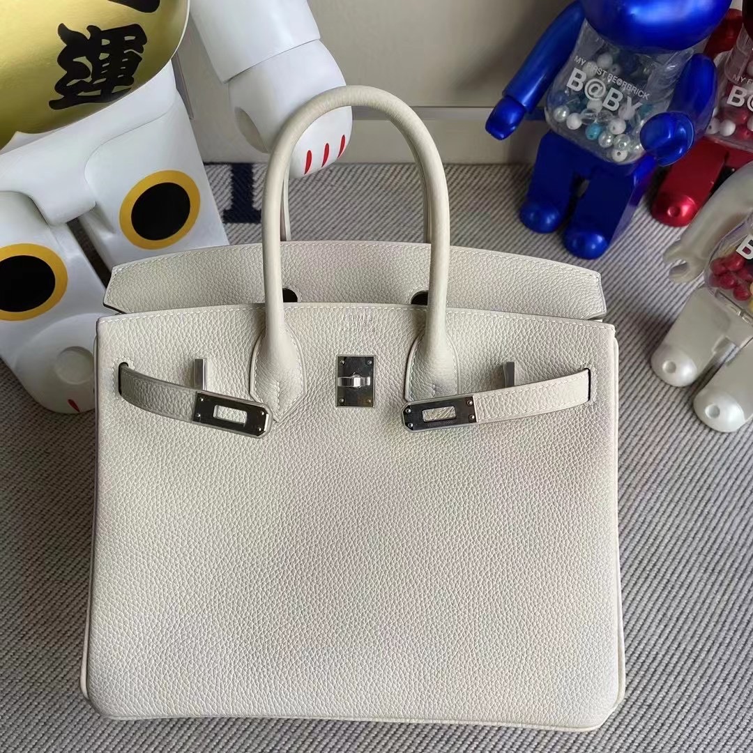 愛馬仕2021年新刻印 Z刻 Hermes Birkin 25cm Togo CK10 Craie 奶昔白银扣