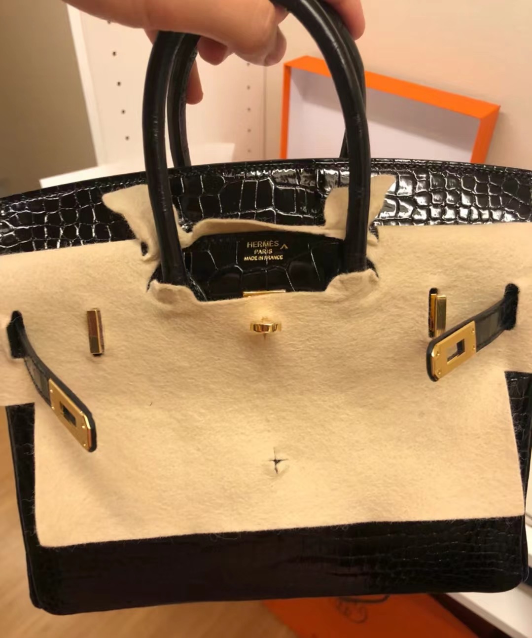 愛馬仕birkin包包 Hermes Birkin 25cm CK89 Noir 黑色 Black 亮面 倒V 灣鱷