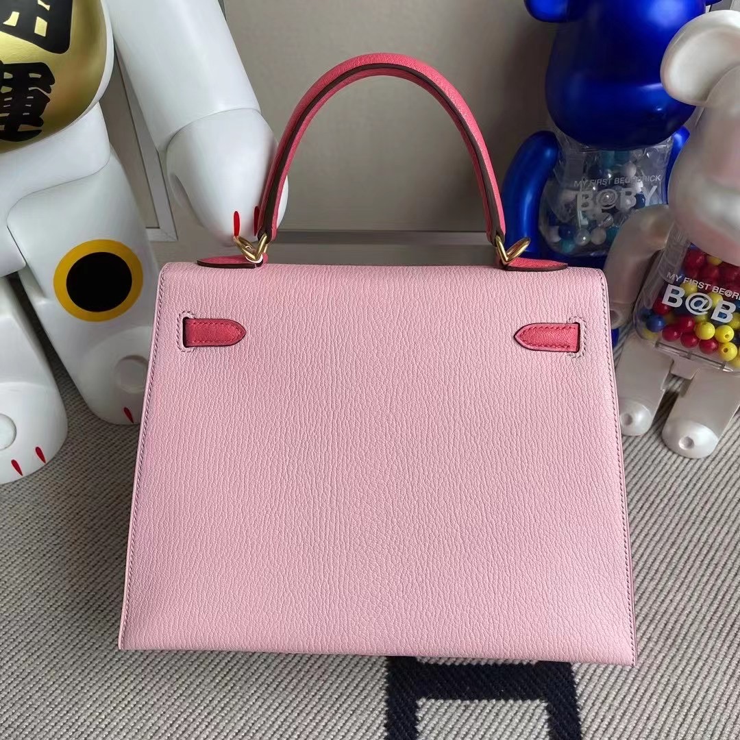 Hermes Kelly 25 Bag u5 Rose Lipstick Swift PHW