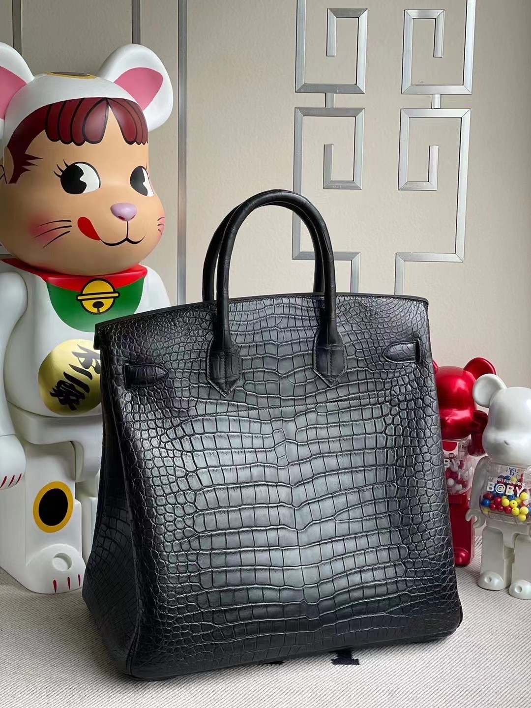 Hermes Birkin HAC 40 霧面澳洲灣鱷 89 Noir 黑色 Matte Porosus Crocodile 銀扣