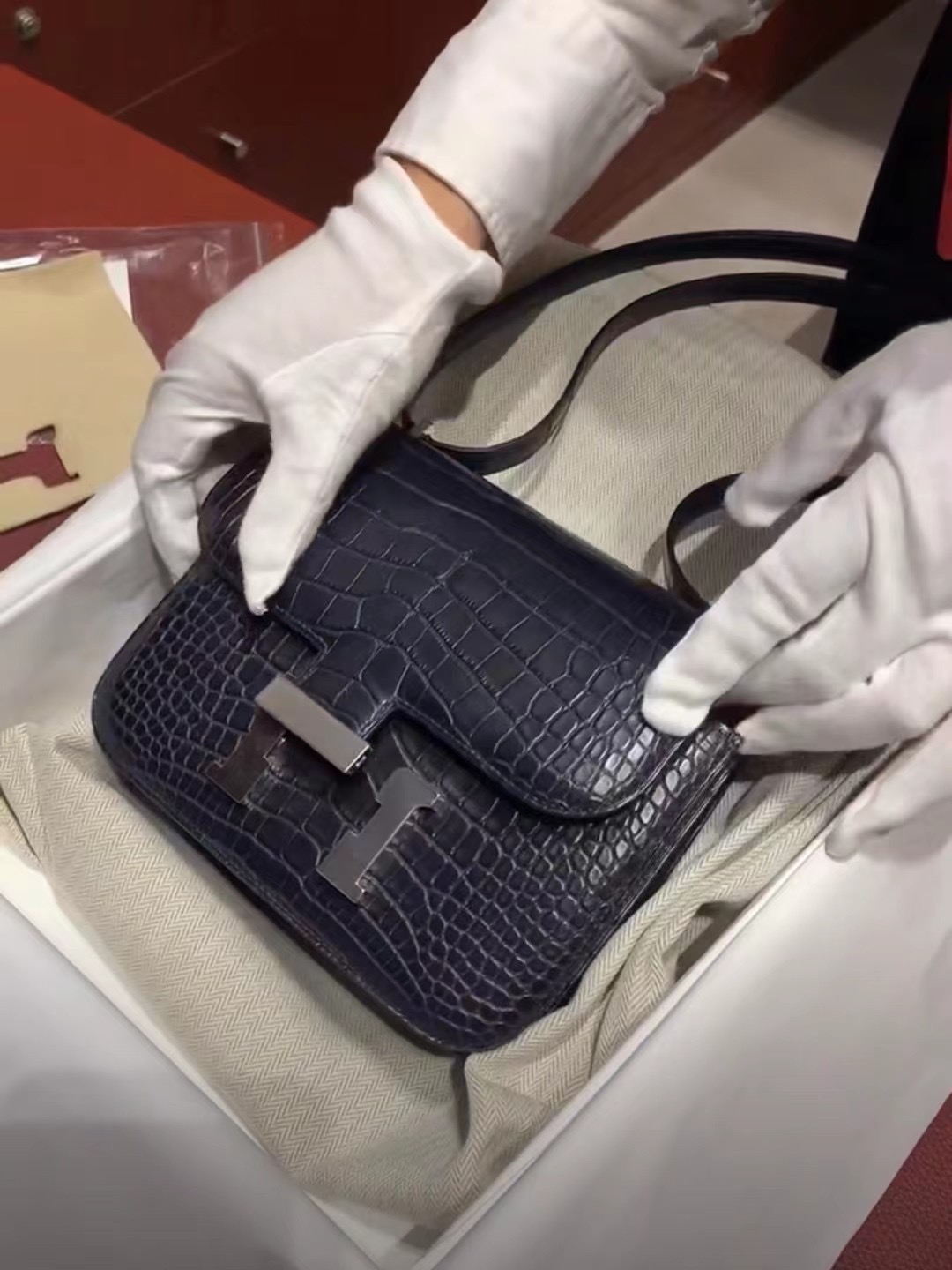 Hermes Constance Mini 霧面方塊美洲鱷魚 Matte Alligator Crocodile