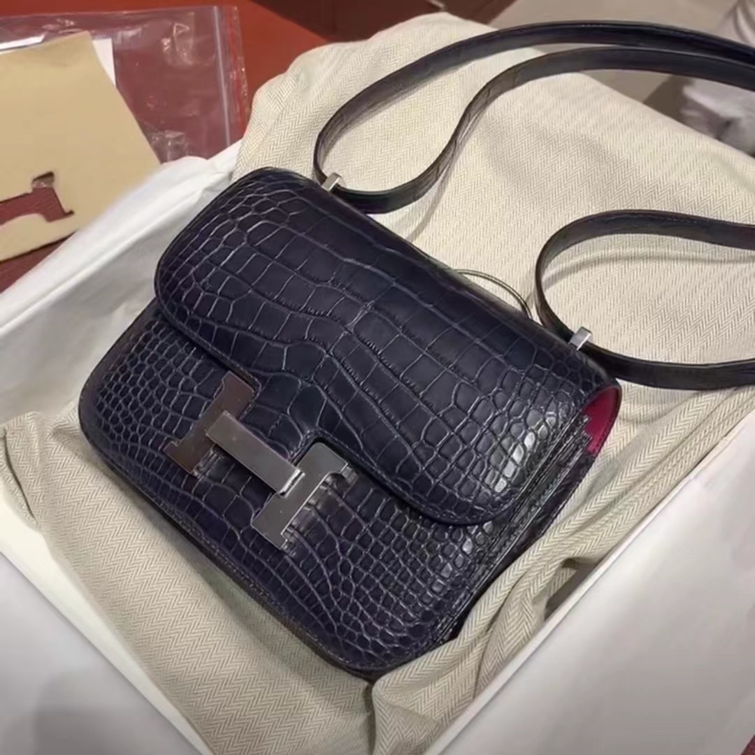 Hermes Constance Mini 霧面方塊美洲鱷魚 Matte Alligator Crocodile