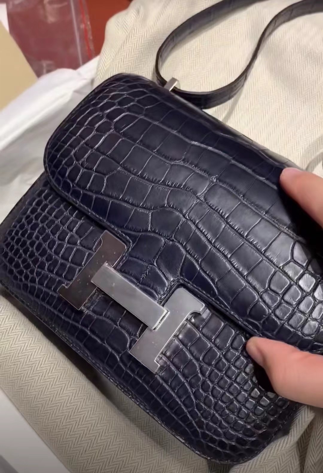 Hermes Constance Mini 霧面方塊美洲鱷魚 Matte Alligator Crocodile