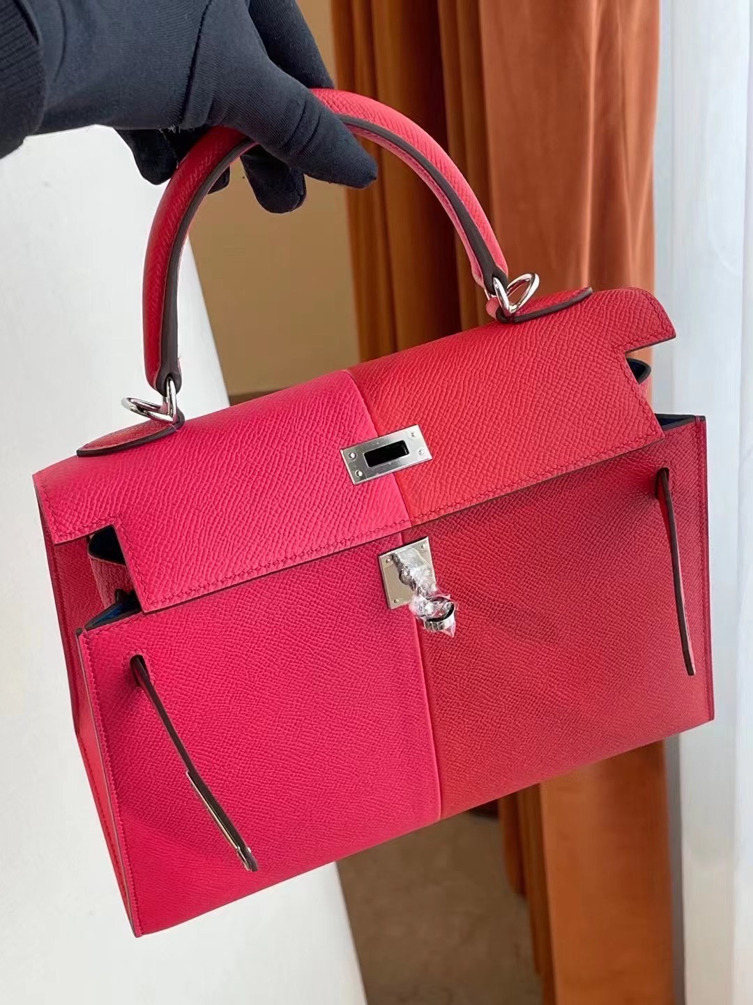 Hermes Kelly 25 三拼色 Epsom  I6 Rose Extreme 拼 S3 Rose de coeur