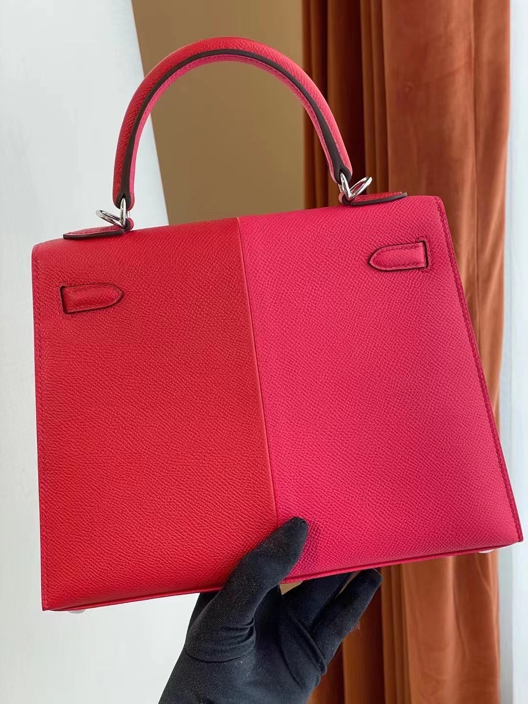 Hermes Kelly 25 三拼色 Epsom  I6 Rose Extreme 拼 S3 Rose de coeur