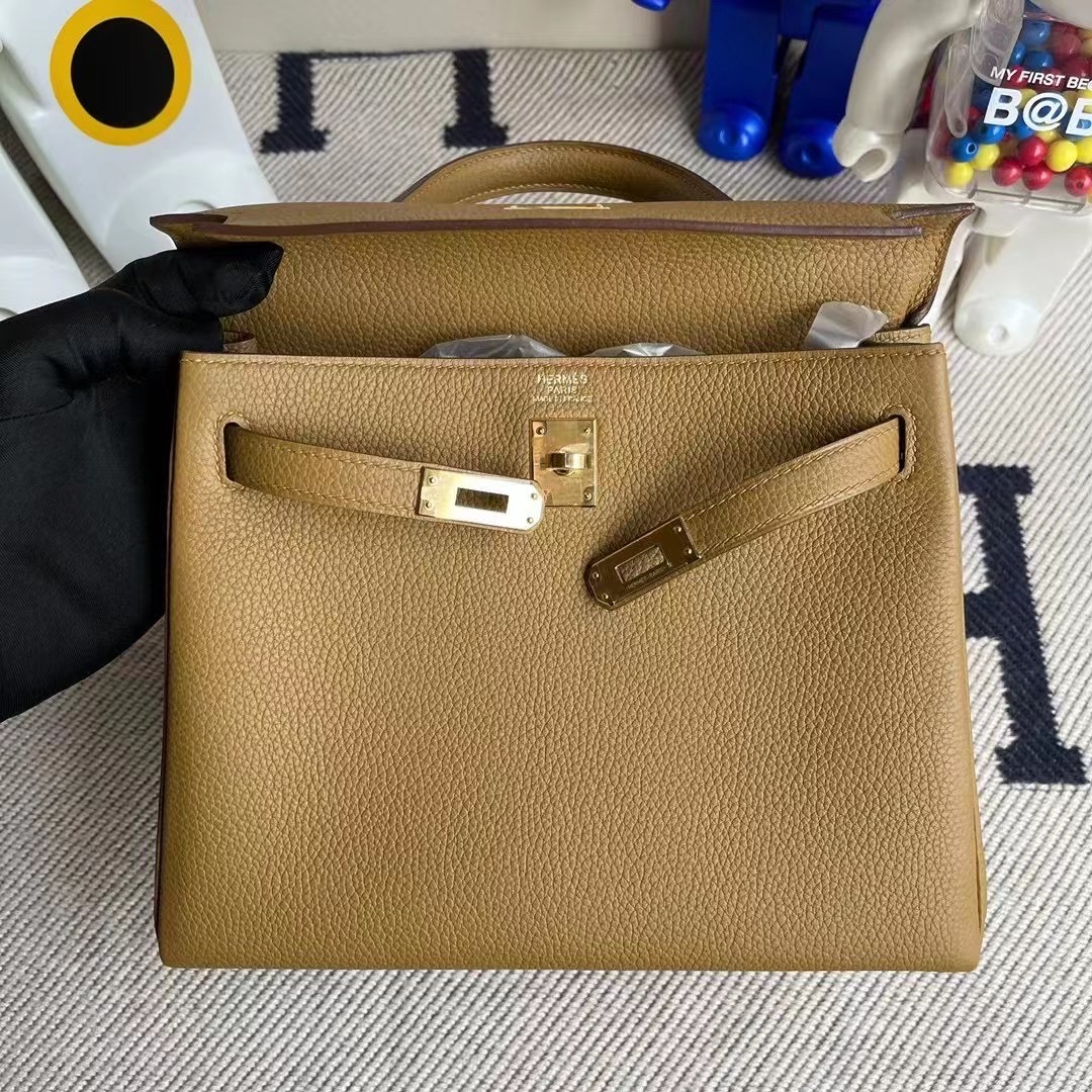 Hermes Kelly 25cm Handbag Togo U8 Bronze 金銅色 金扣