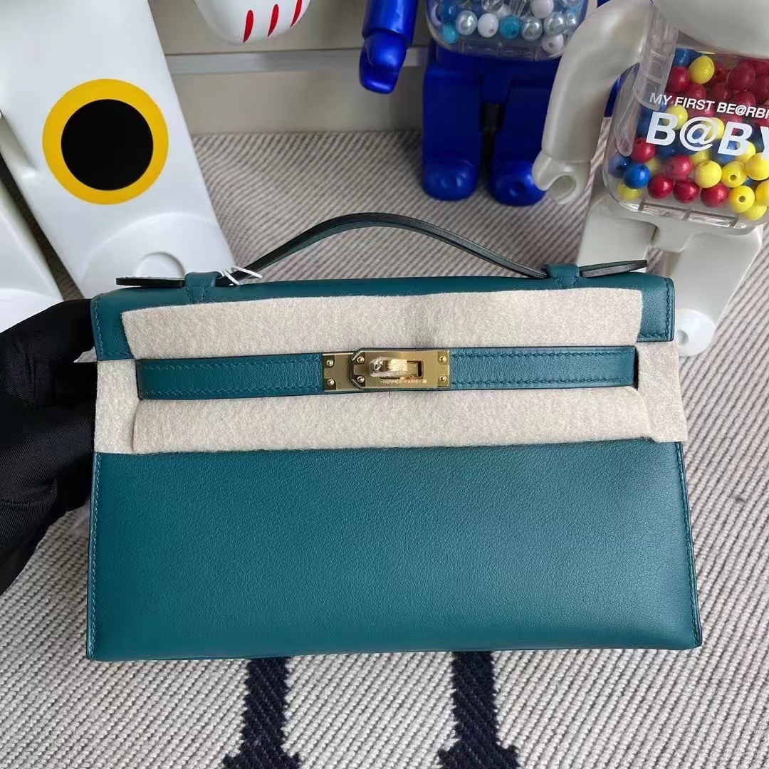 Aomen Hermes MiniKelly Pochette Swift W0 Vert Bosphore 博斯普魯斯綠