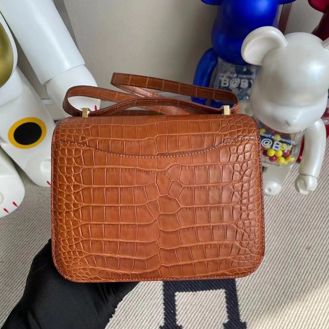 Hermes Constance Mini 37 Glod 金棕色 霧面美洲鱷魚 Matte Alligator Crocodile