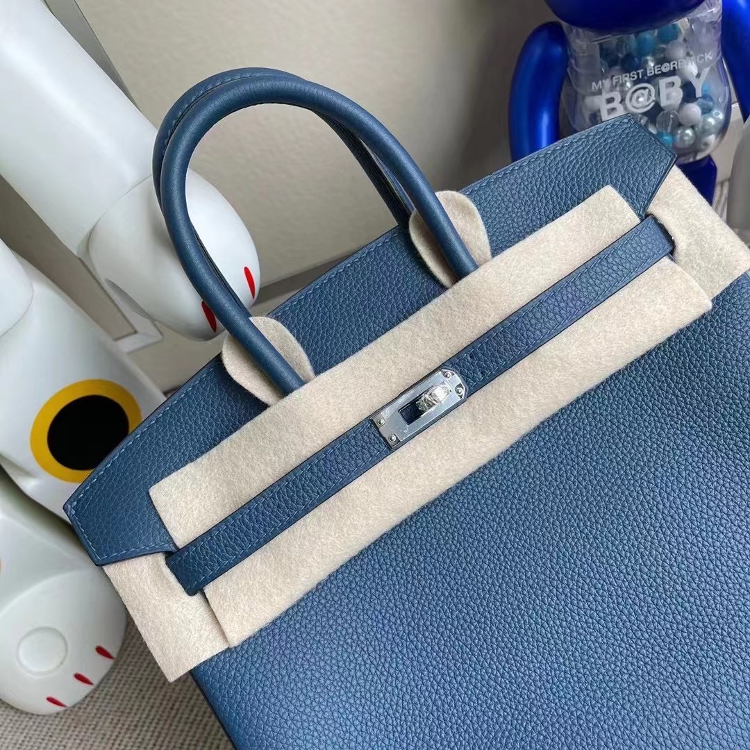 愛馬仕鉑金包基本款價格 Hermes Birkin 25 Togo S4 Deep Blue 深邃藍 銀扣