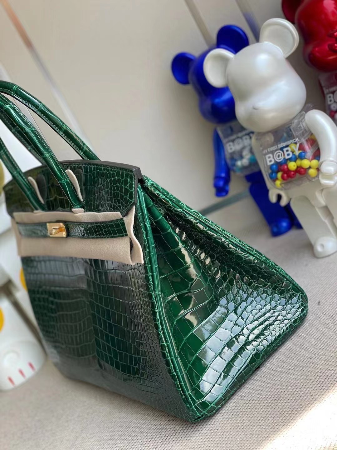 Hermes Birkin 35cm 67 Vert Fonce 祖母綠 亮面 倒V 澳洲灣鱷 金扣