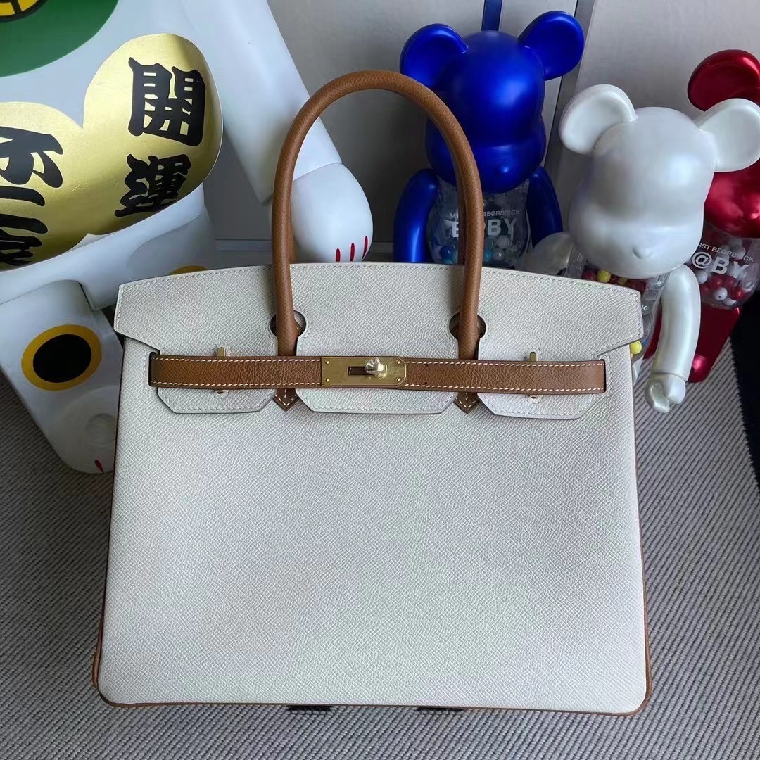 愛馬仕2021年新刻印Z刻 Hermes Birkin 30cm Hss Epsom 10 Craie 37 Gold