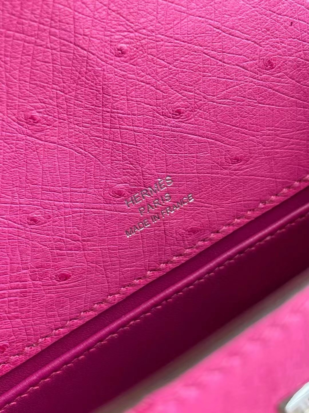 Hermes Kelly Mini pochette Ostrich leather E5 Rose Tyrien 原廠KK 南非鴕鳥皮