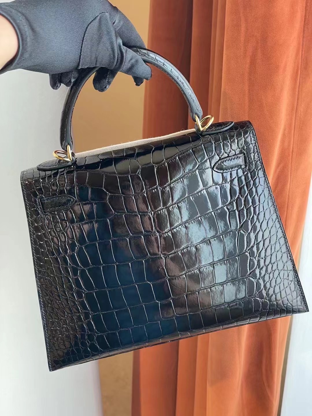 愛馬仕2021年新刻印Z刻 Dubai Hermes Kelly 25cm 89 Noir 黑色 亮面美洲鱷魚