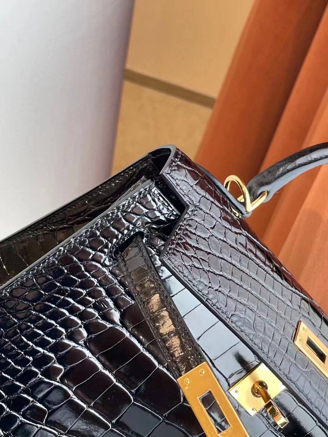 愛馬仕2021年新刻印Z刻 Dubai Hermes Kelly 25cm 89 Noir 黑色 亮面美洲鱷魚