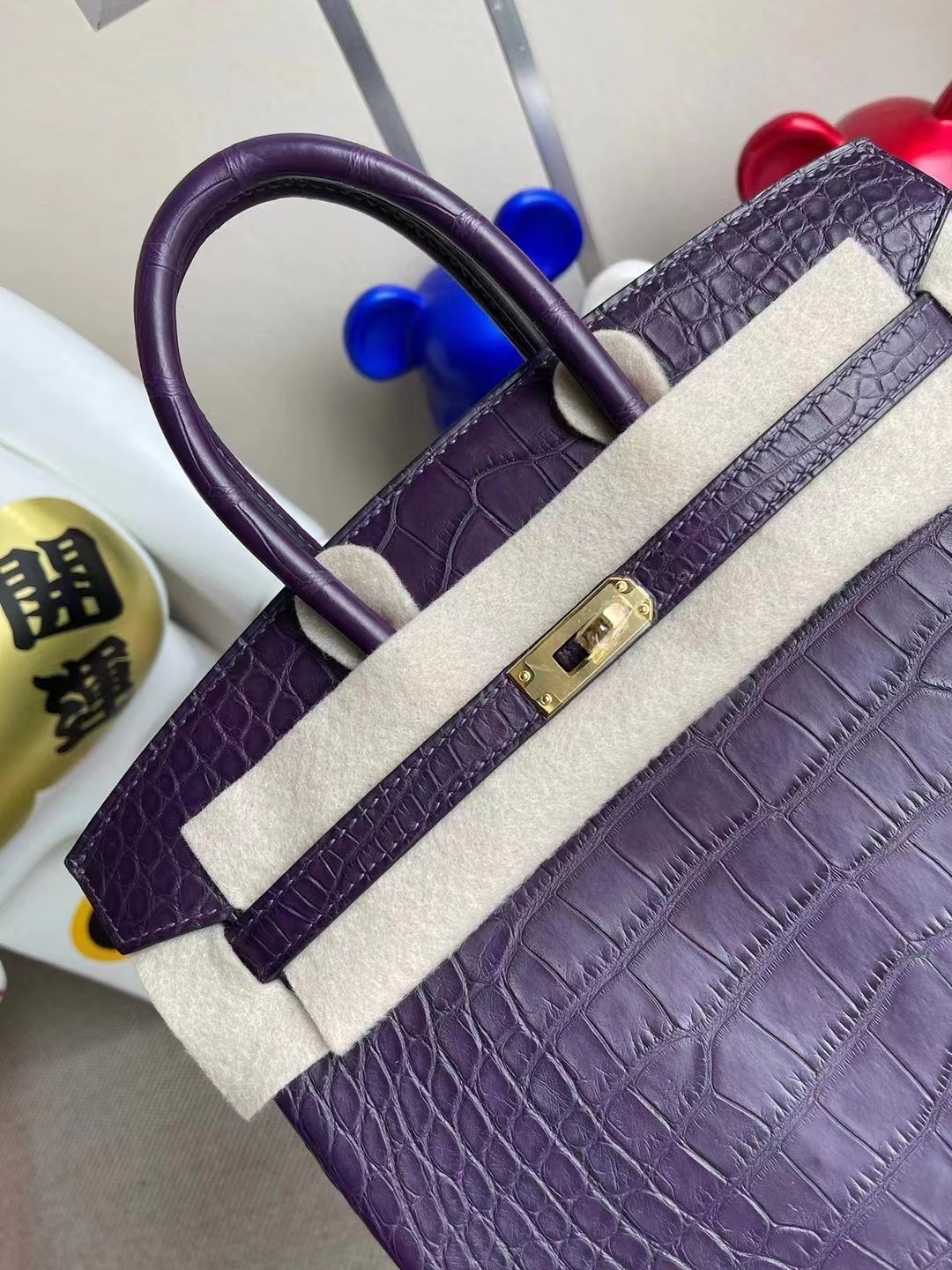 Hong Kong Hermes Birkin 25 霧面方塊美洲鱷魚 59 葡萄紫 Raisin 金扣