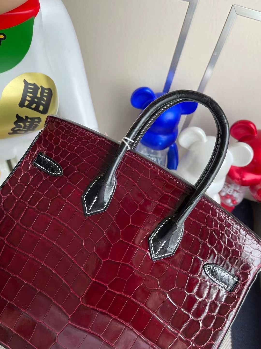 Hermes Birkin 25 Hss 尼羅鱷 57 Bordeaux 波爾多酒紅 89 Noir 黑色 金扣