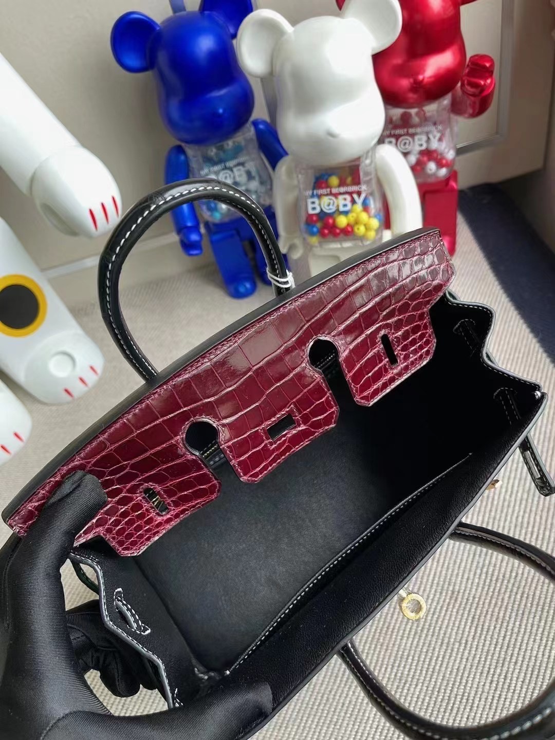 Hermes Birkin 25 Hss 尼羅鱷 57 Bordeaux 波爾多酒紅 89 Noir 黑色 金扣