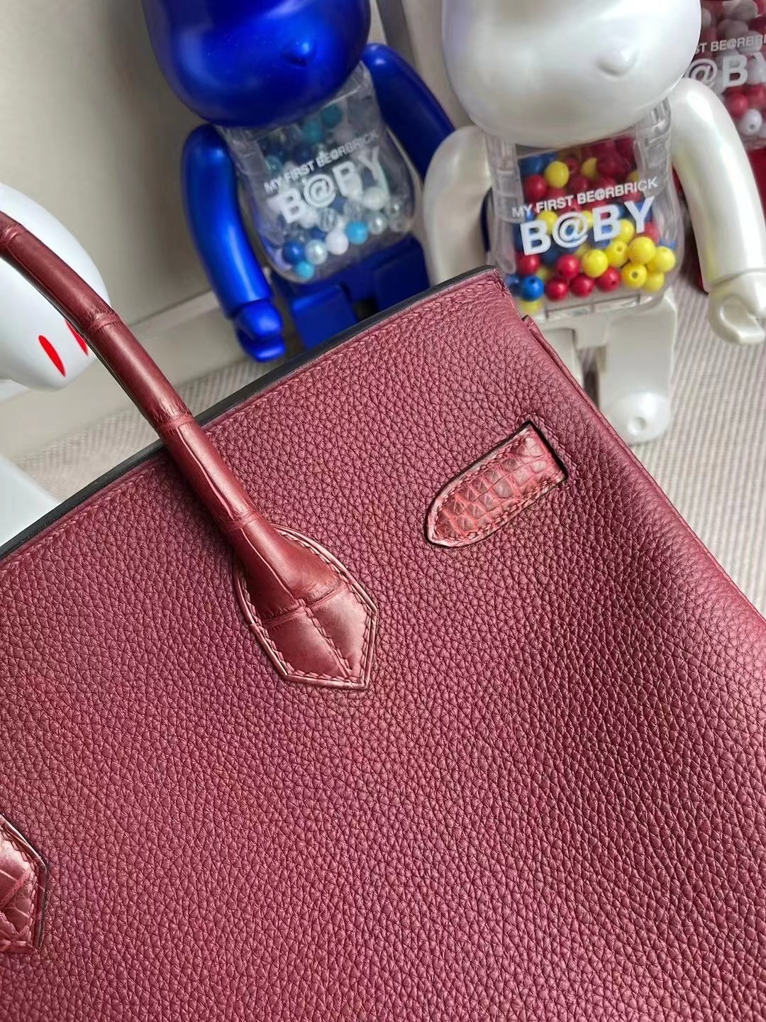 Hermes Birkin 30 Touch Togo拼Nilo Crocodile 55 Rouge H 愛馬仕紅 金扣