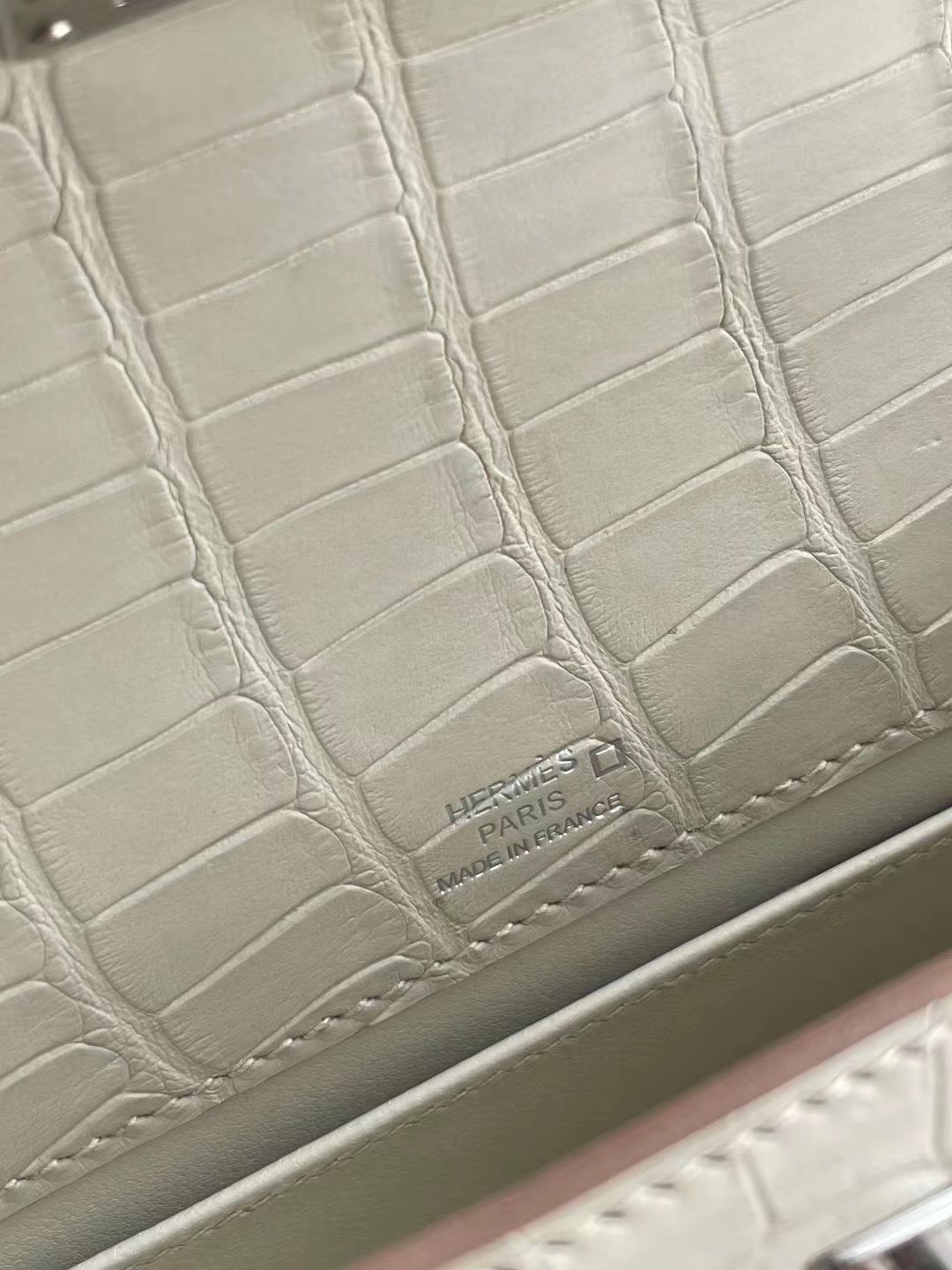 Hong Kong Hermes MiniKelly Pochette Matte Alligator Crocodile 銀扣
