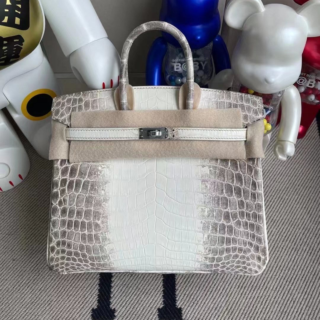 Hong Kong Hermes Birkin 25cm CK01 BLANC Niloticus Crocodile Himalayan 喜馬拉雅