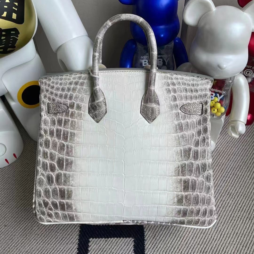 Hong Kong Hermes Birkin 25cm CK01 BLANC Niloticus Crocodile Himalayan 喜馬拉雅