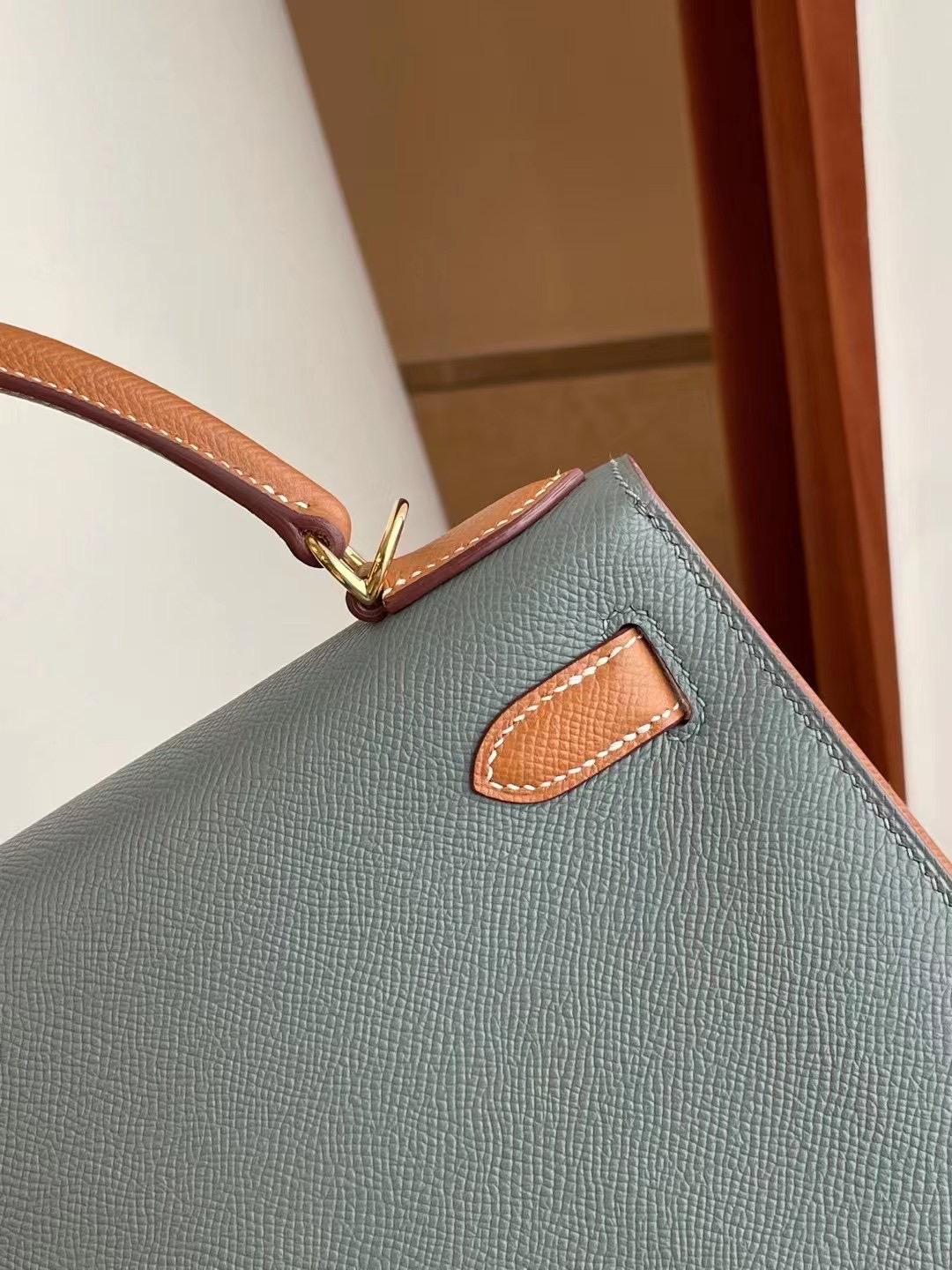 Hermes Kelly 28cm HSS Epsom 63 Vert amade 杏綠色 37 Gold 金棕色