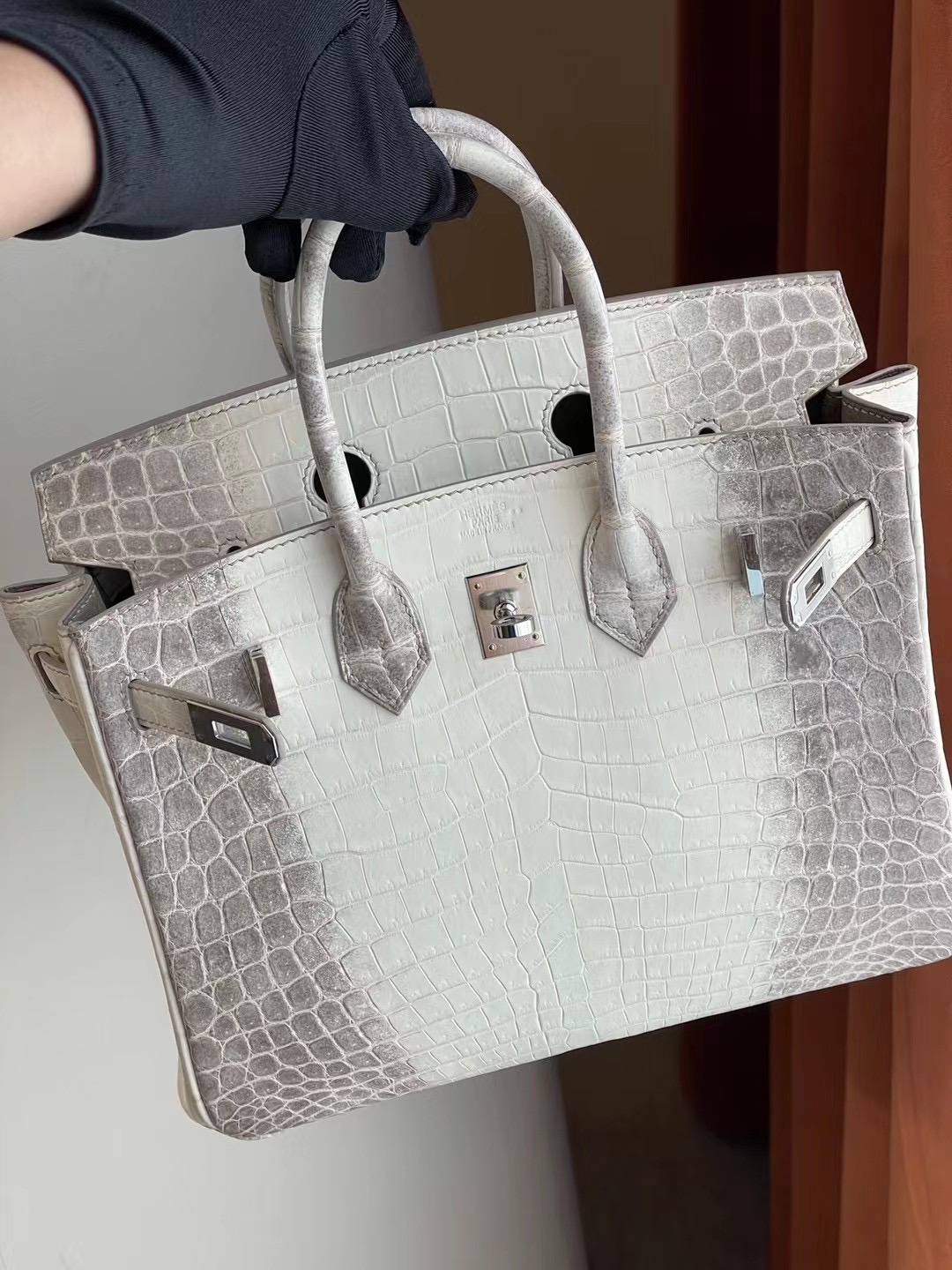 Saudi Arabia Hermes Birkin 25 喜馬拉雅 CK01 BLANC Niloticus Crocodile Himalayan